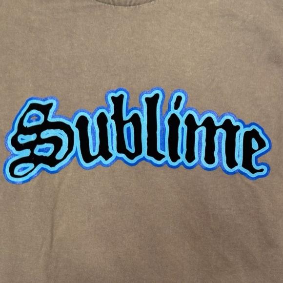 Sublime Long Beach Flaming Heart T-shirt Unisex Size Med Punk Rock Ska Khaki - Picture 4 of 4